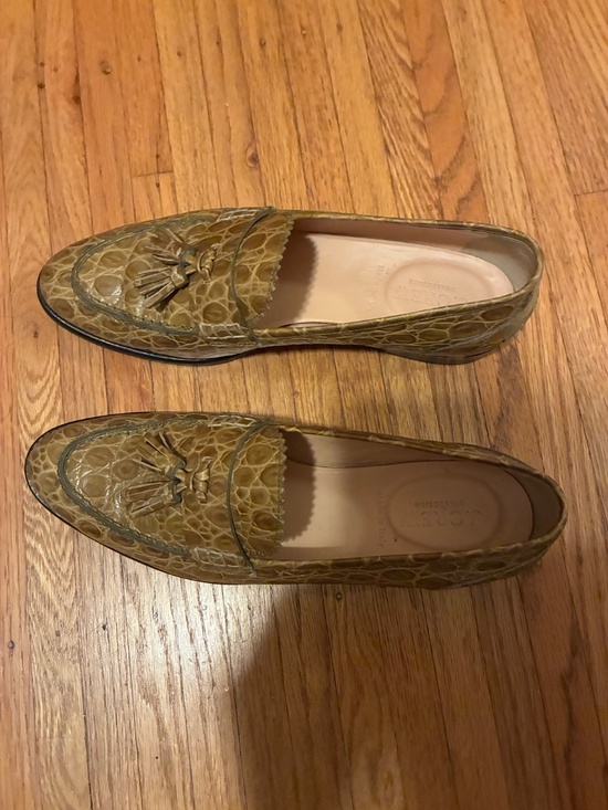 J. Crew Shoes - J.Crew Collection Biella Croc Embossed Leather Tassel Loafer Mules Made in Italy